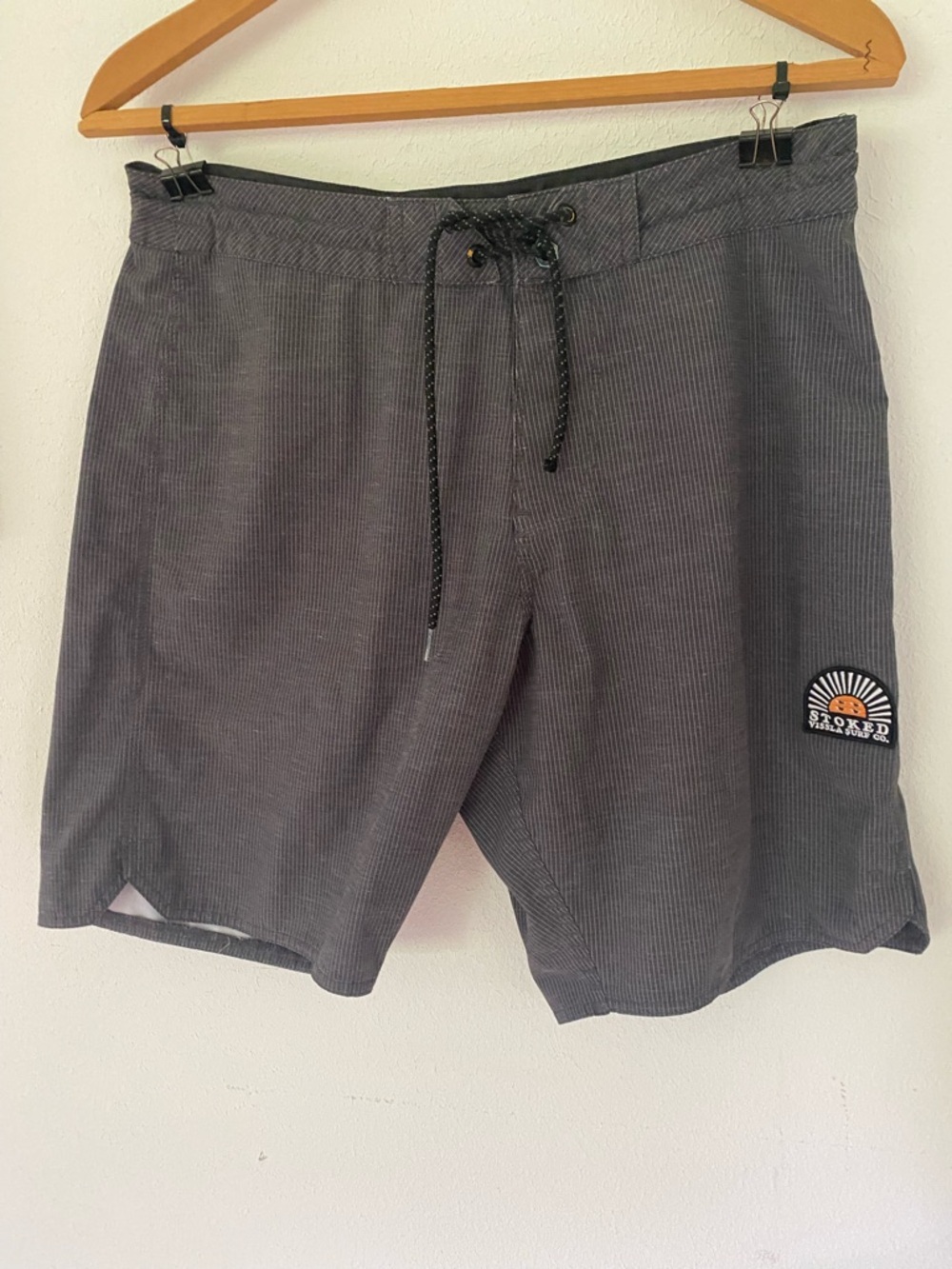 Vissla Charcoal Gray Corduroy Swim/Board Shorts with Drawstring